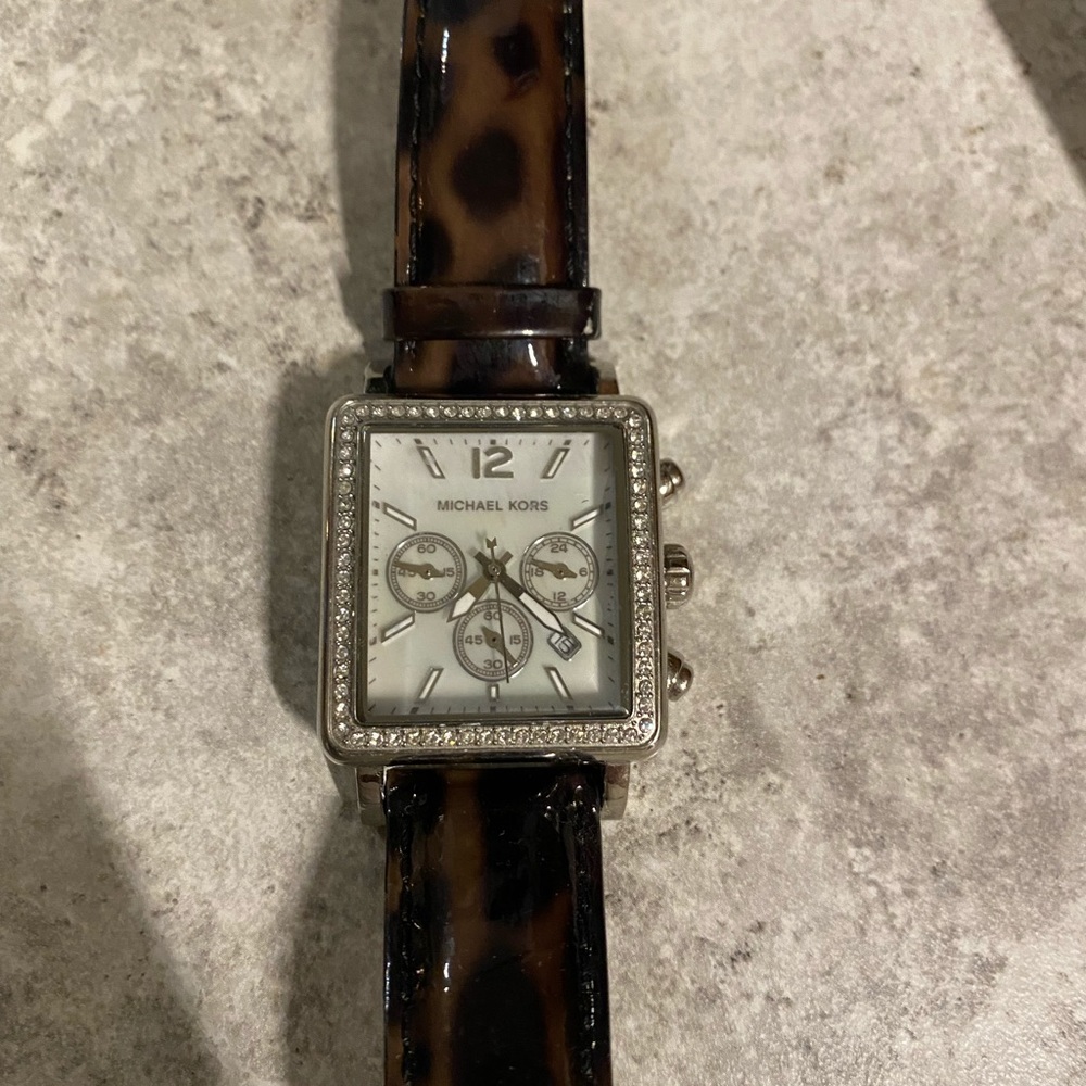 Michael Kors Leather, Tortoise and Silver Watch - Picture 10 of 16